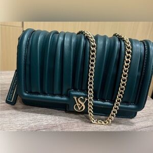 Victoria's Secret Green and Gold Crossbody Bag